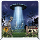 Lofaris Alien Forest Halloween Night Square Tension Backdrop